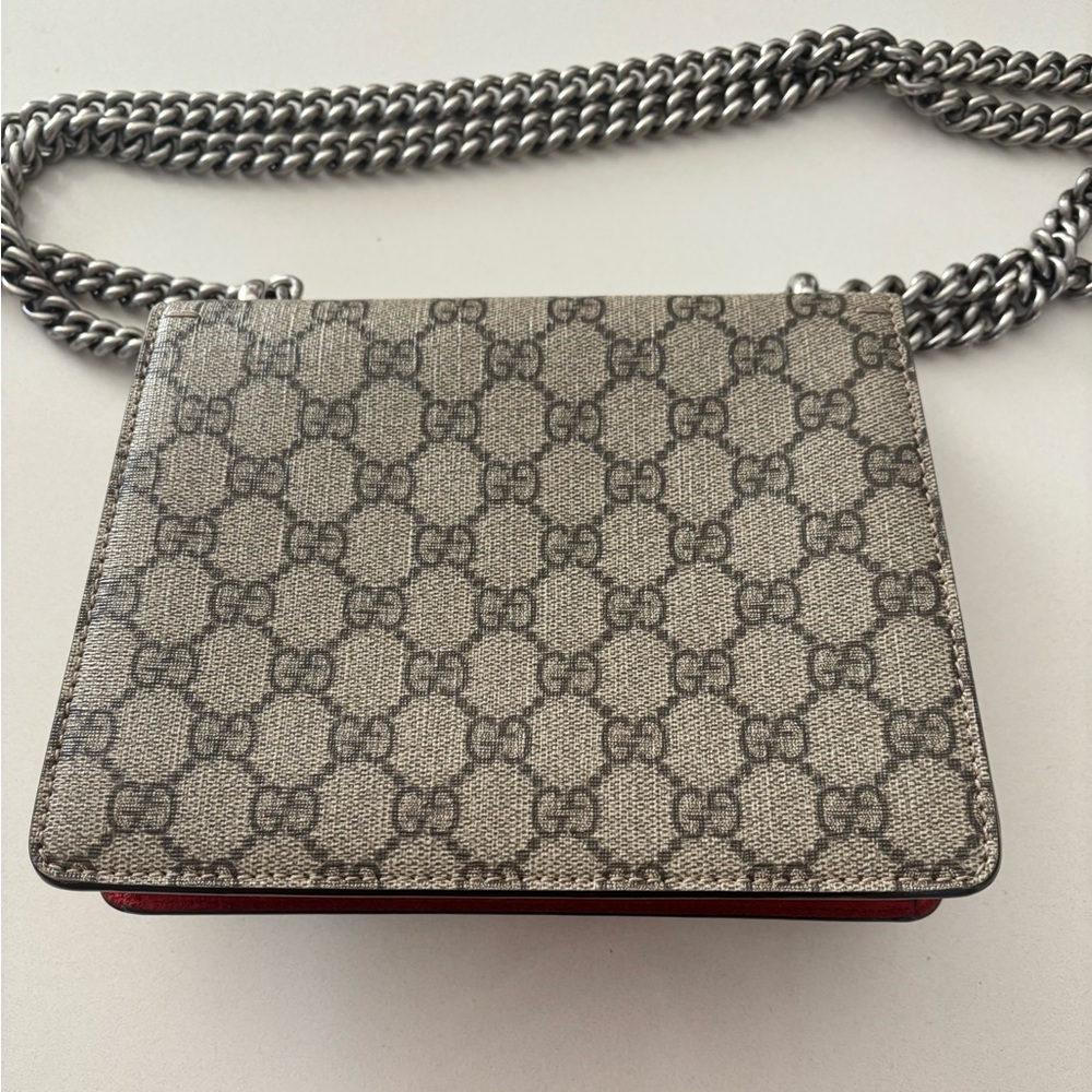 Gucci Mini Dionysus Monogram Shoulder Crossbody Bag with Red Suede Accents - Picture 2 of 13